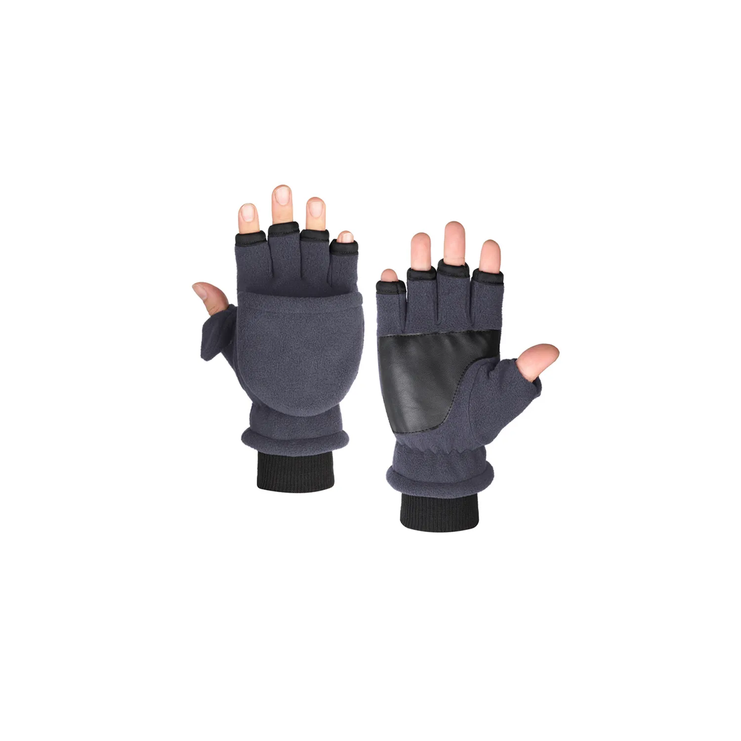 Convertible Flip Top Mittens Fingerless Thermal Gloves 2