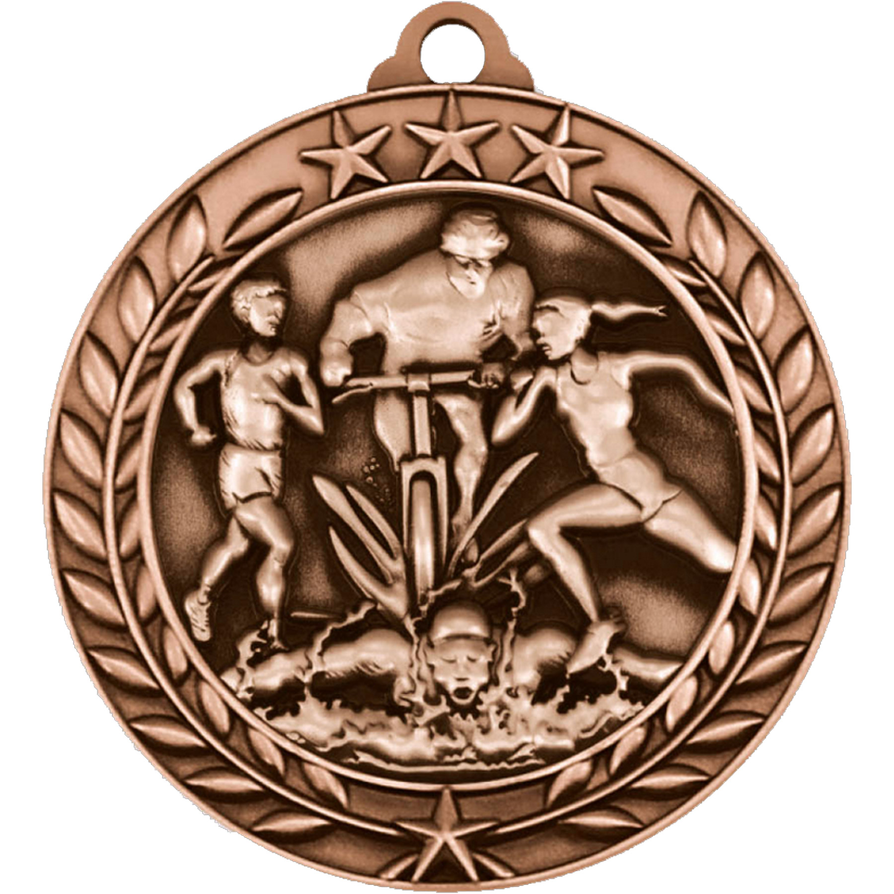 Stock Small Academic & Sports Laurel Medals: Triathlon 5
