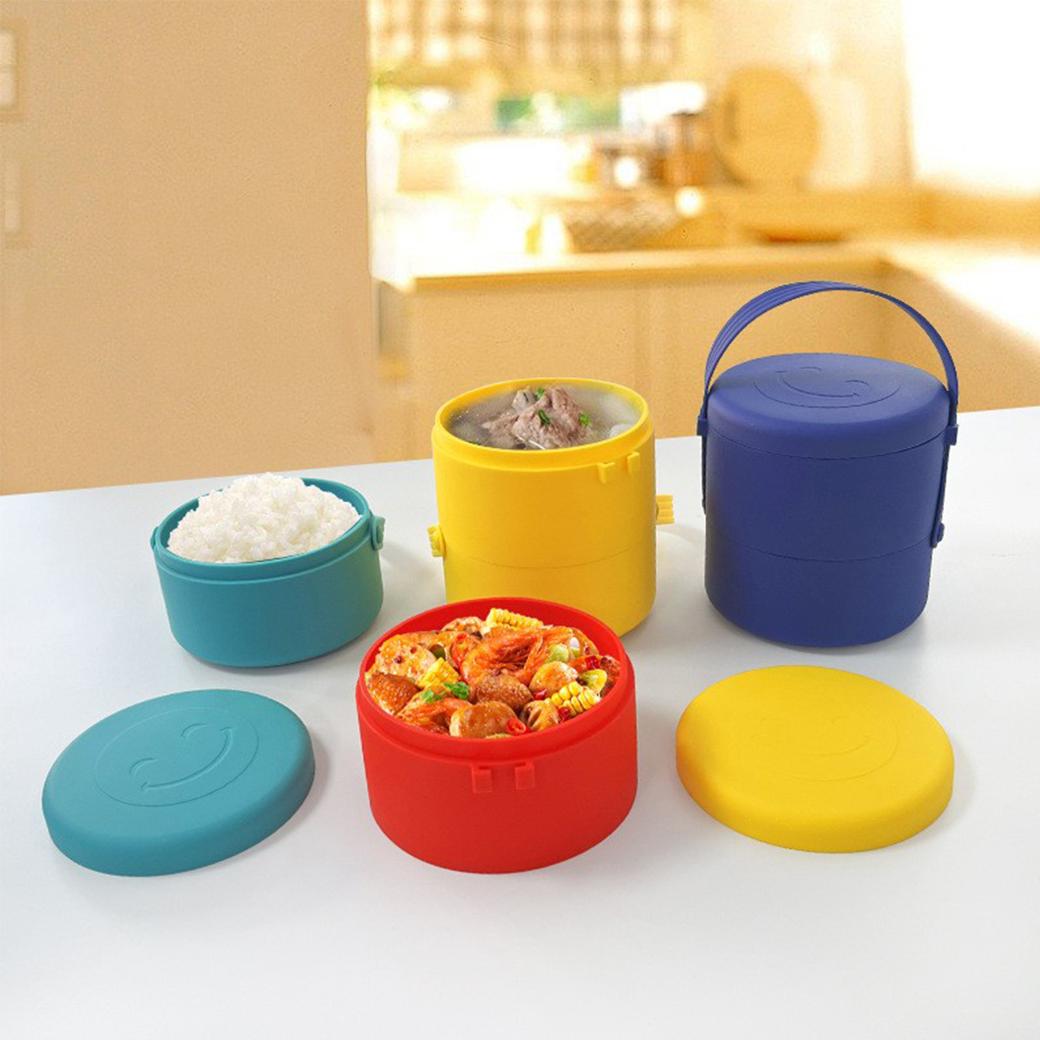 Silicone Double-Layer Insulated Lunch Box 5