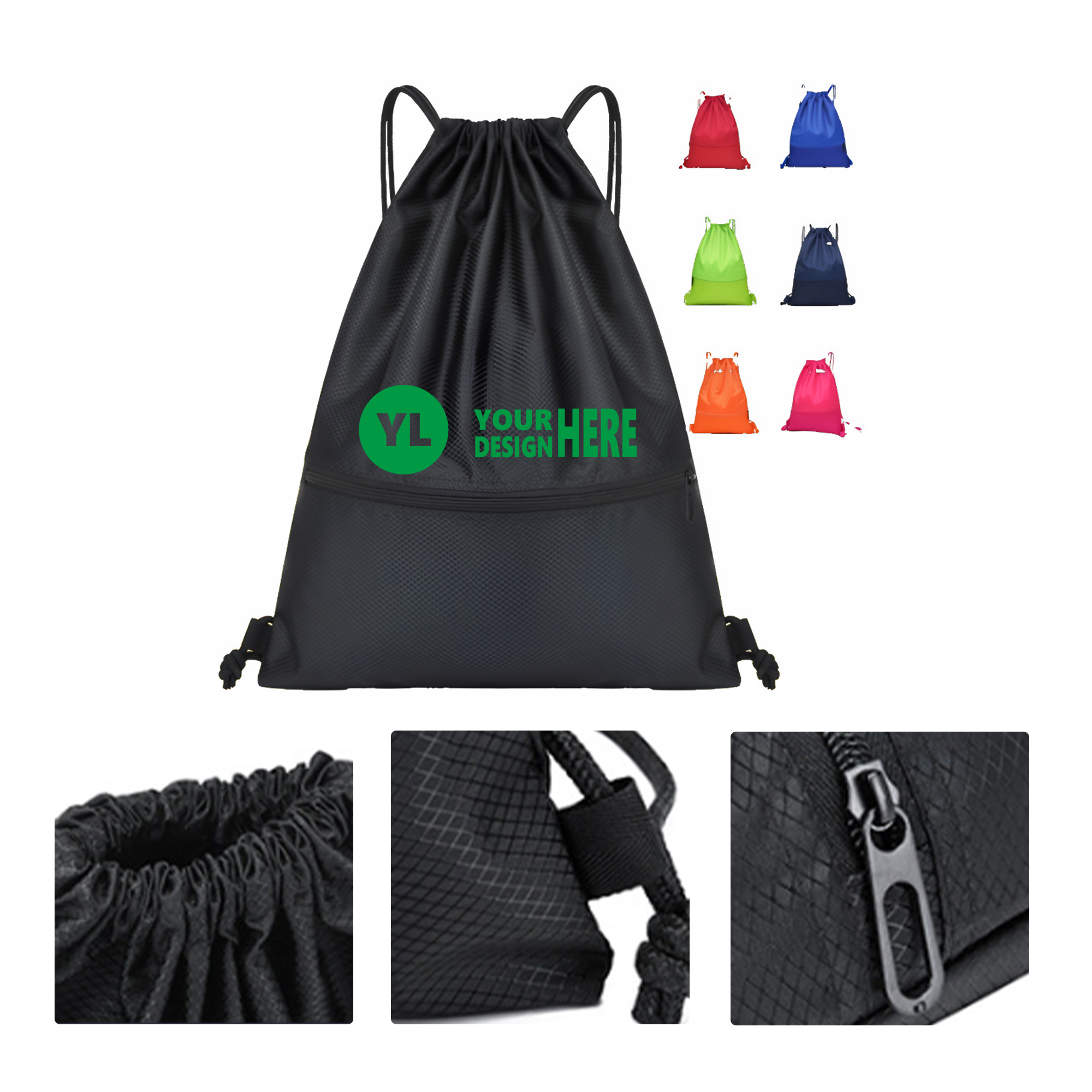 MOQ50 Custom Drawstring Backpack Simple Design 2