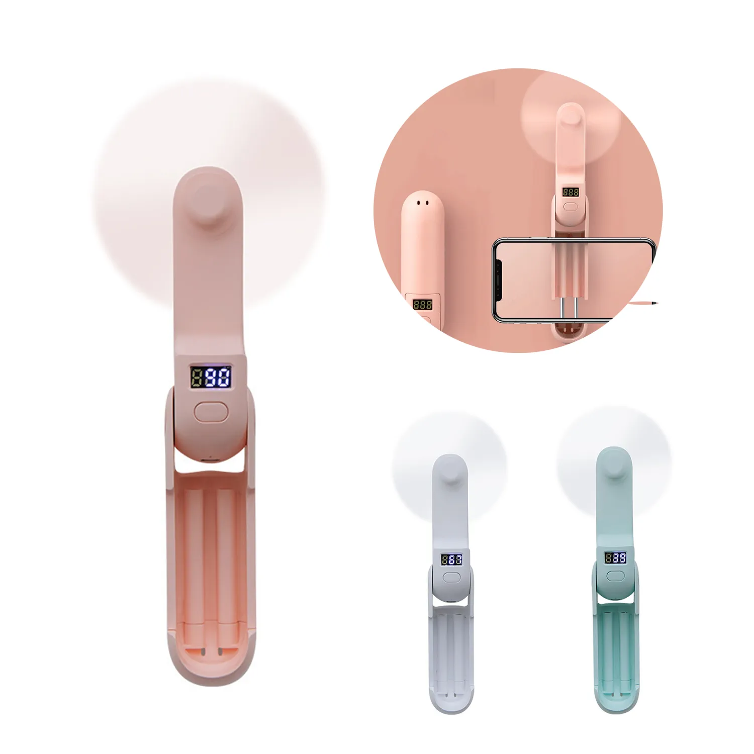 Foldable Pocket Electric Fan With Phone Stand 4