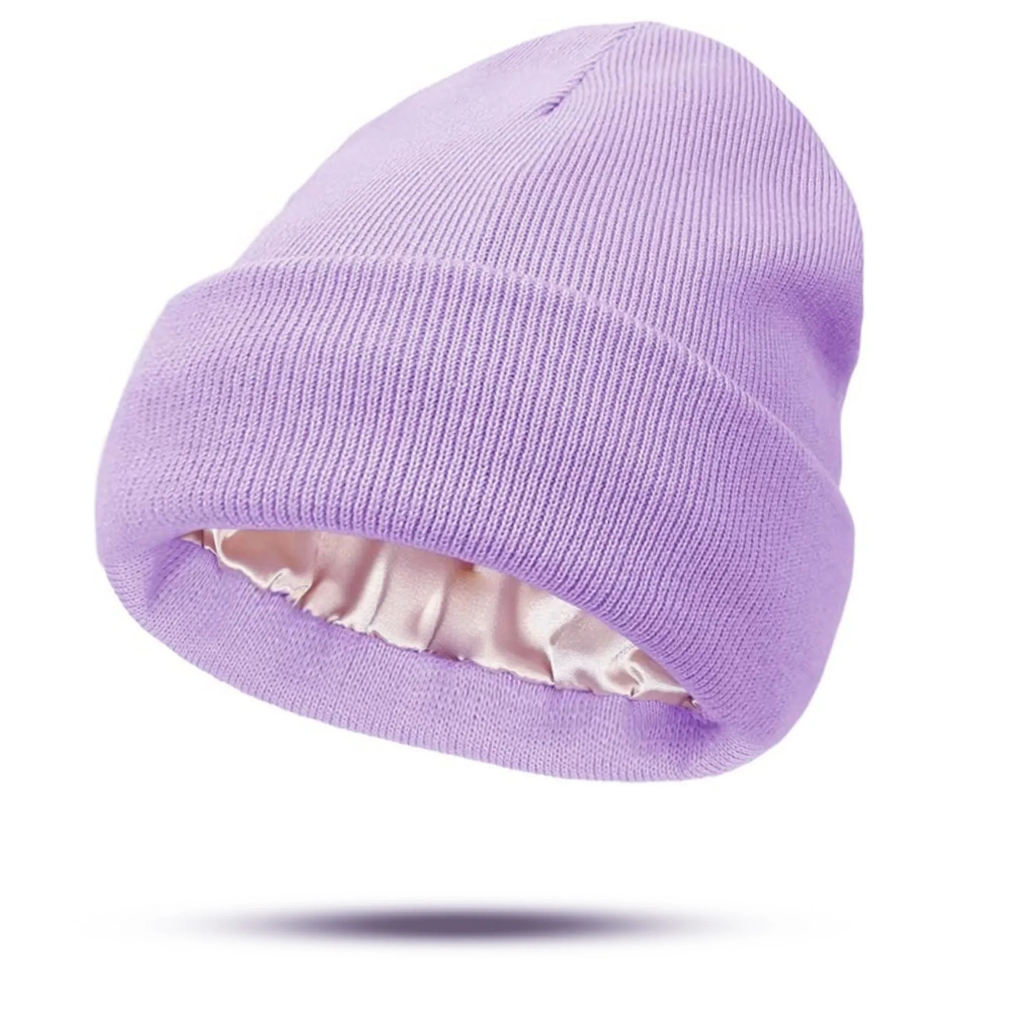 Satin Lined Knit Beanie Warm Soft Winter Hat 21
