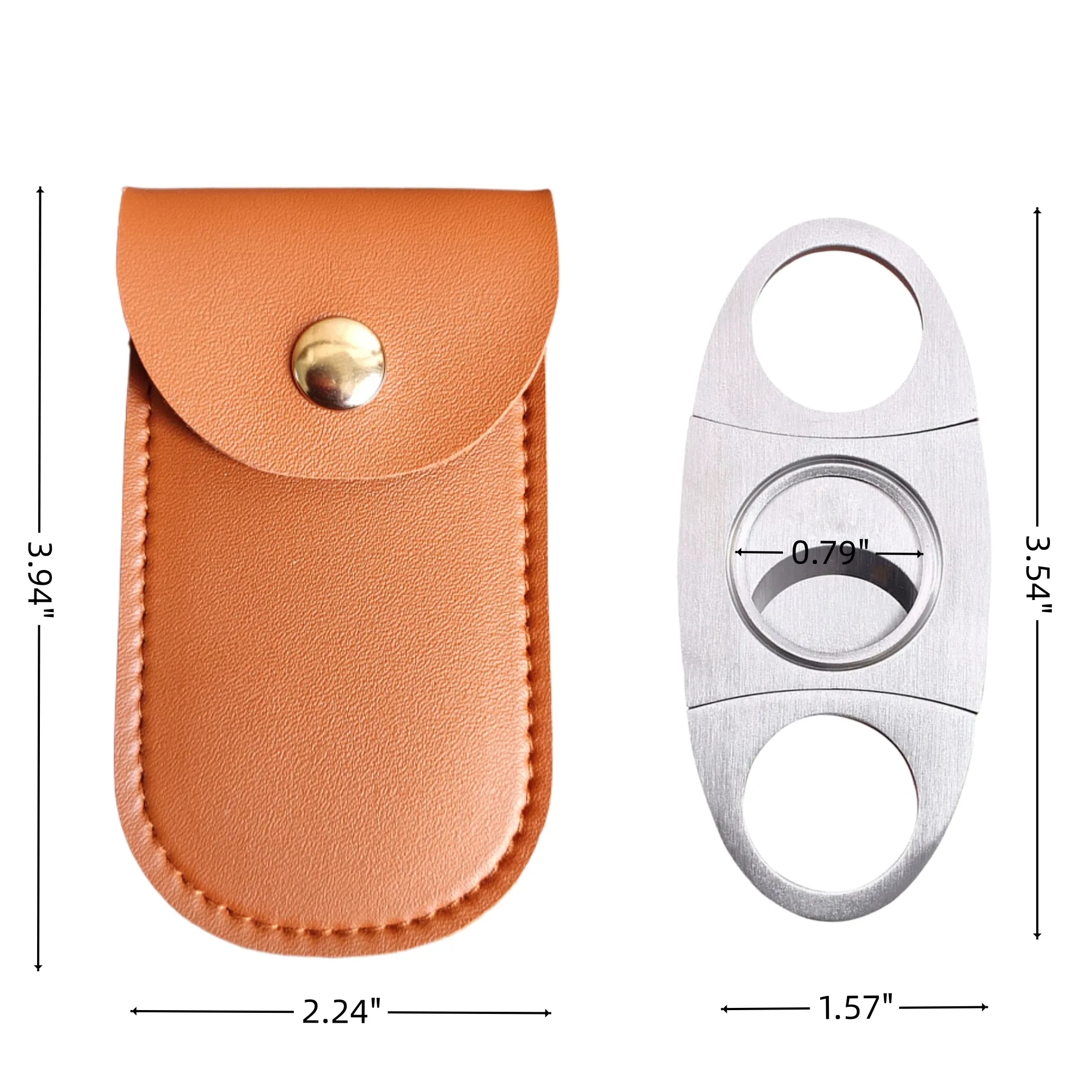 Guillotine Cigar Cutter Stainless Steel Blade Leather Kit 2