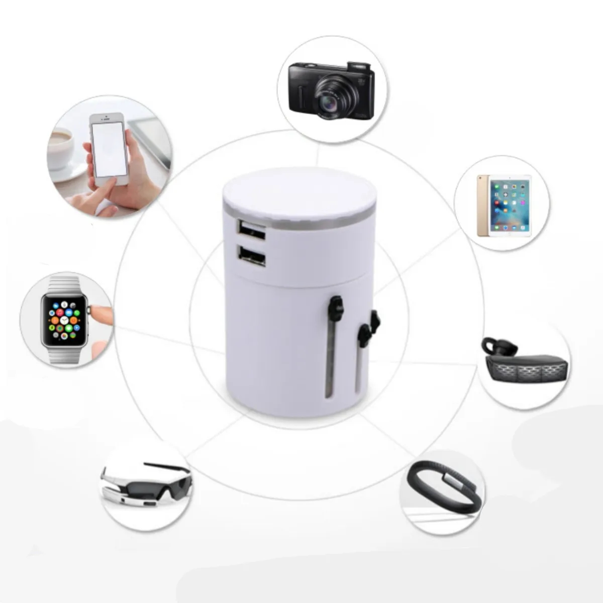 Worldwide All in One Universal Travel Wall Plug Adaptor 1