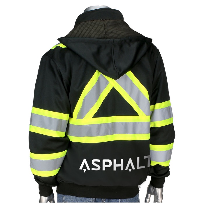 Two-Tone X-Back Full Zip Fleece Black Sweatshirt 6