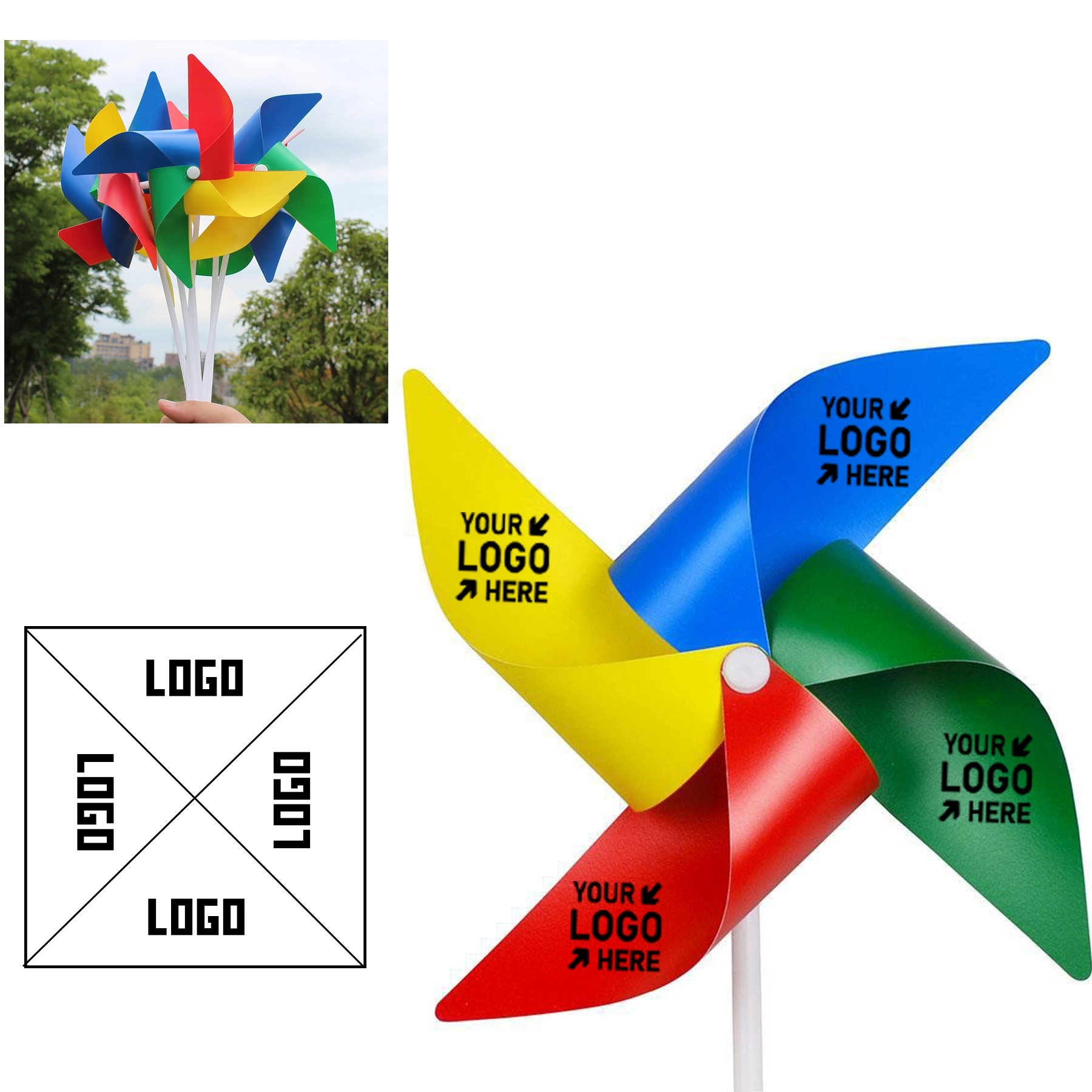 4 Leaves Plastic Pinwheel with Stick 1