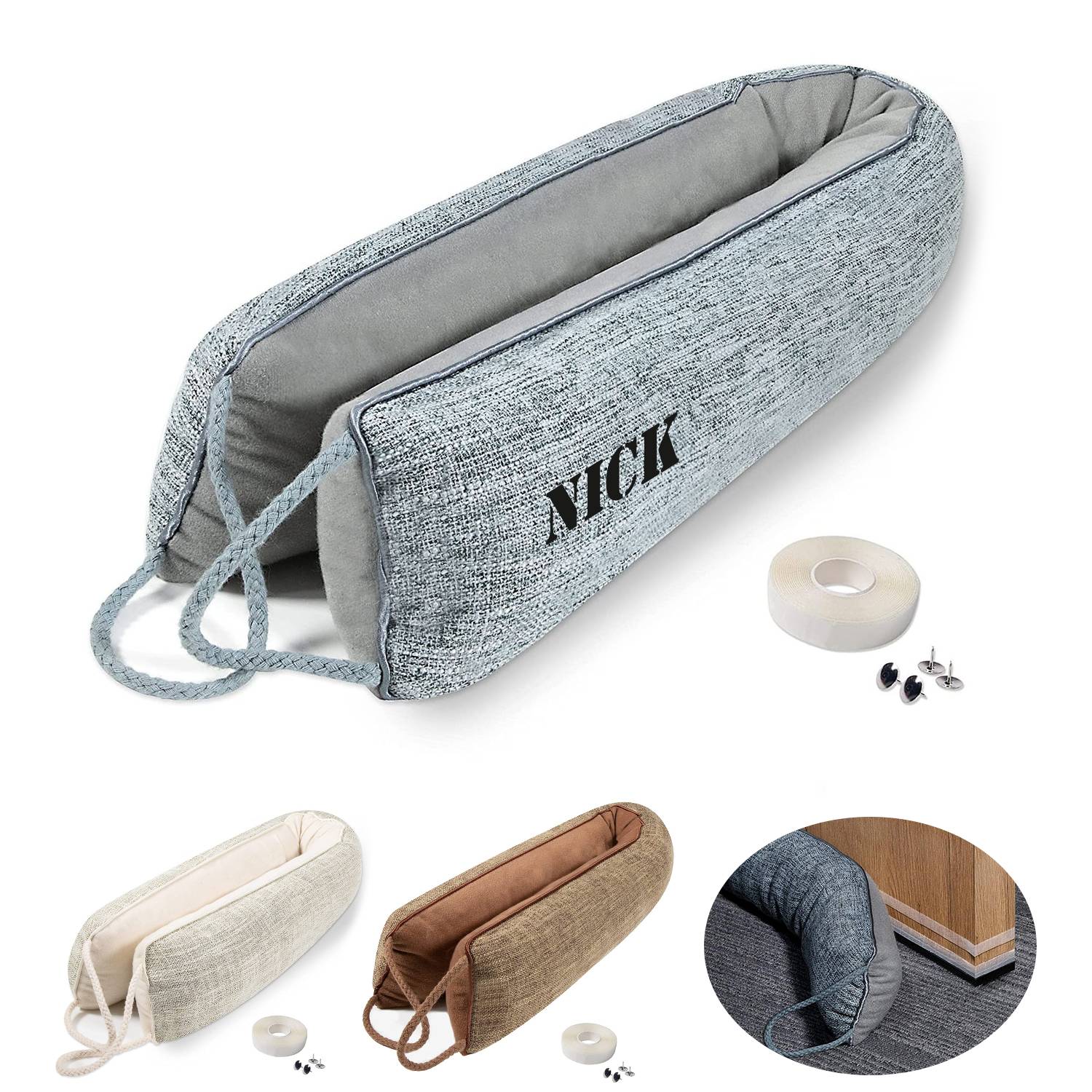 Gray Soundproof Door Pillow Stopper 2