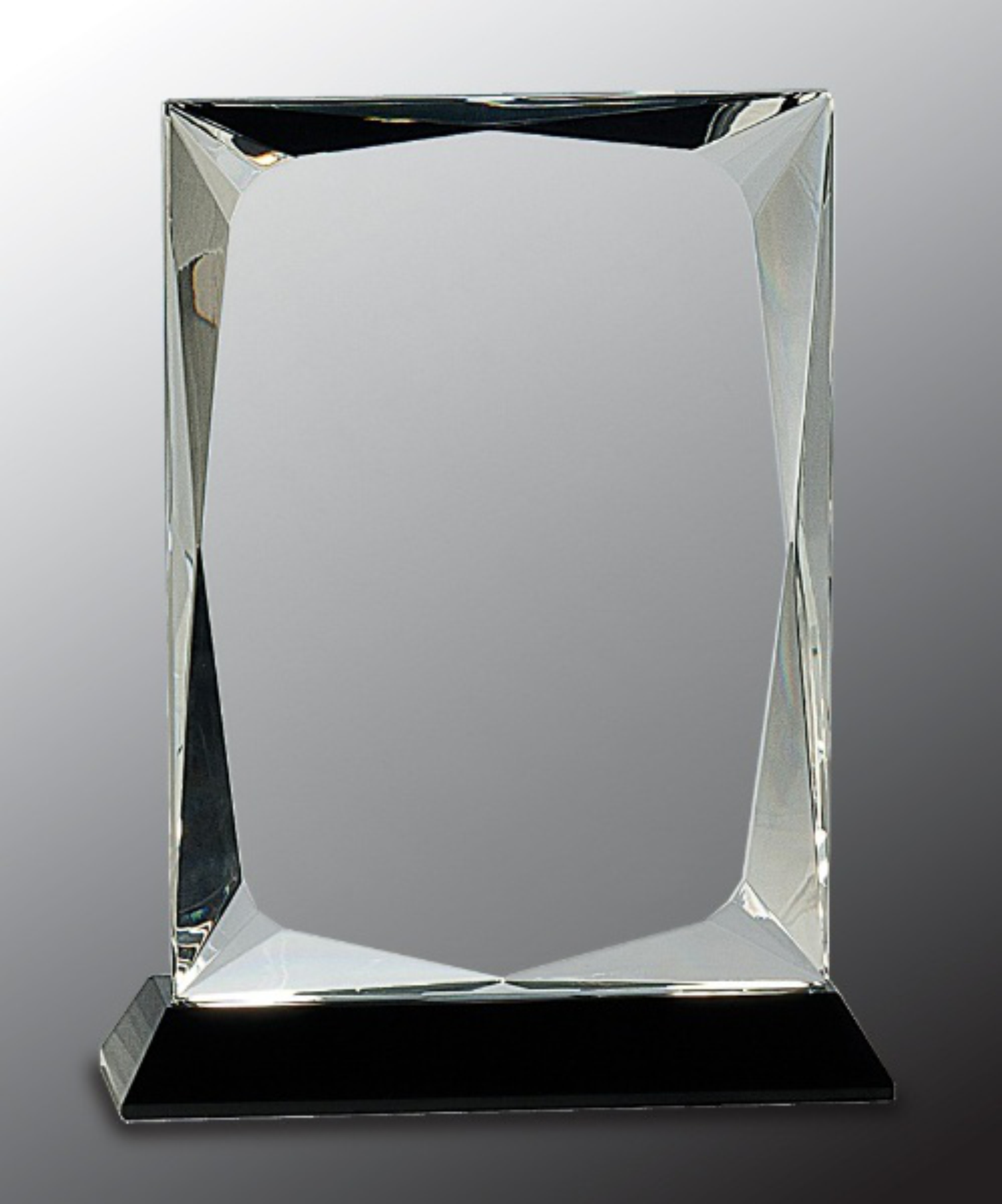 8" Clear Crystal Rectangle Award on Black Base 3