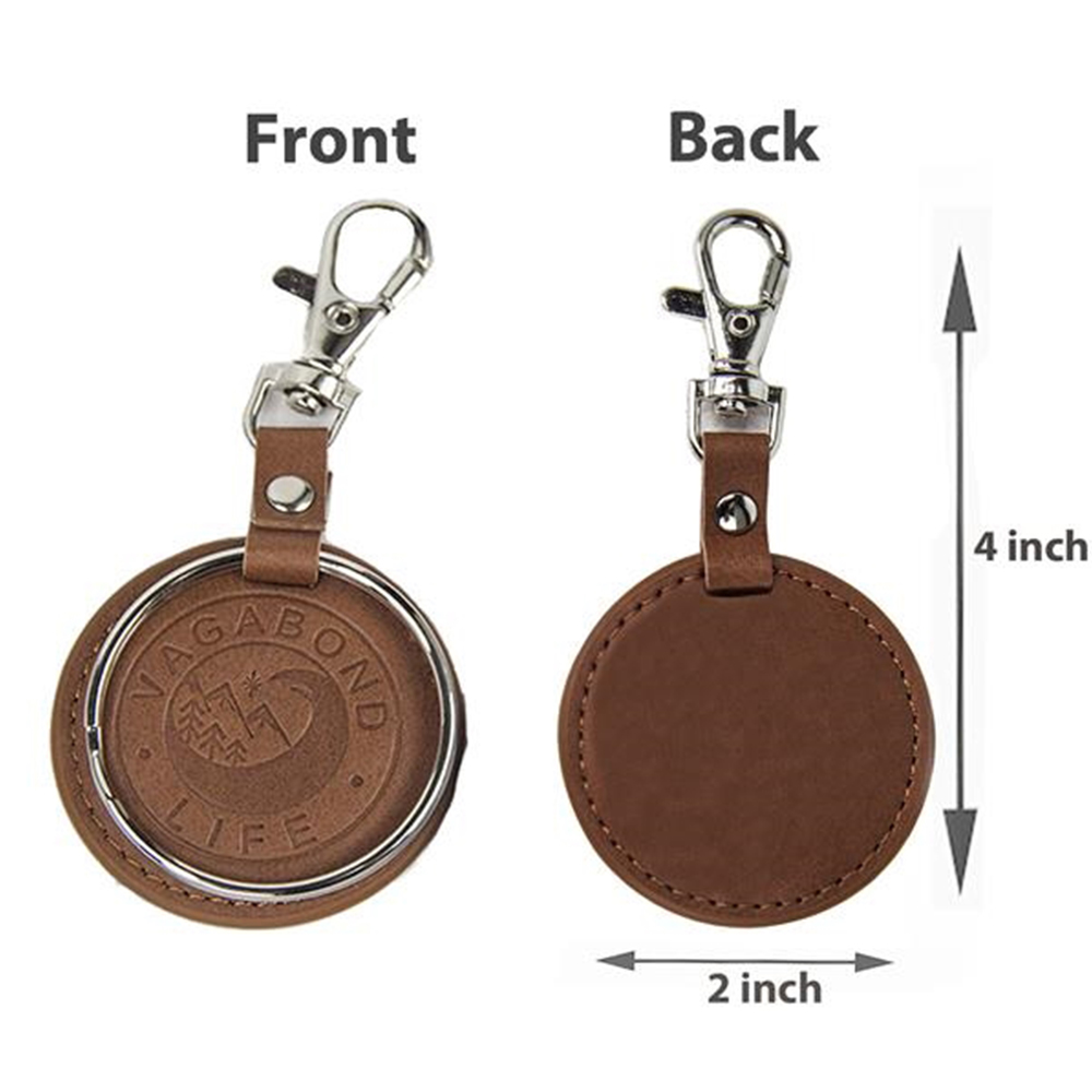 Debossed PU Leather Keychain 4