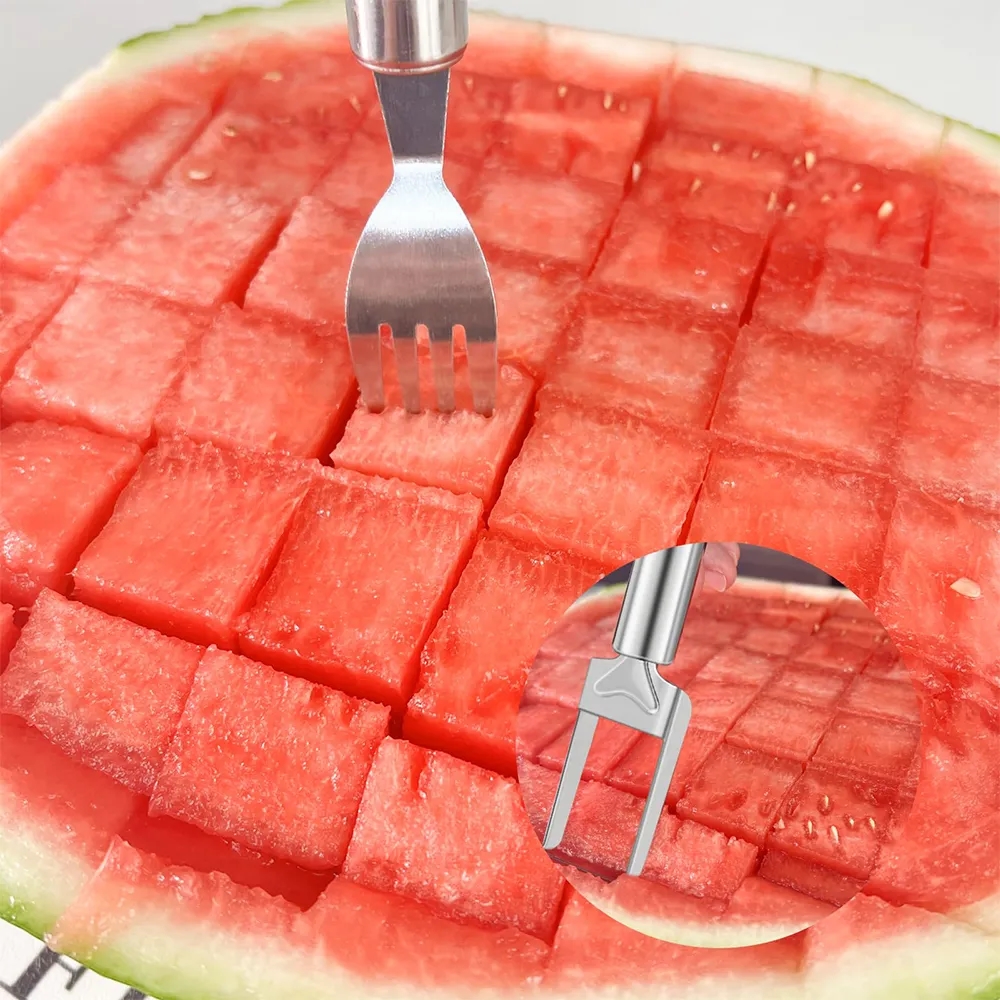 2 in 1 Stainless Steel Watermelon Slicer Fork 2