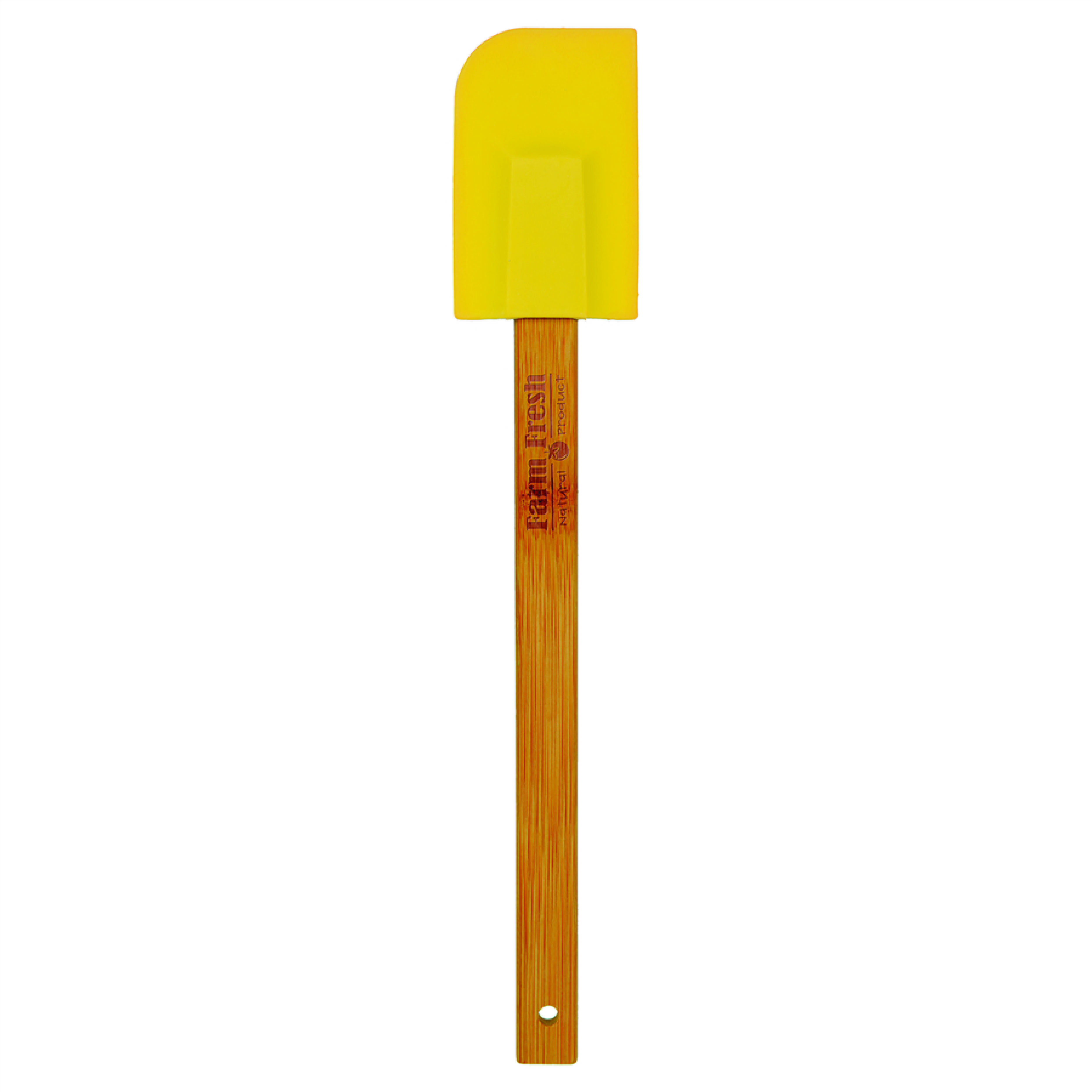 11" Yellow Silicone Spatula w/ Bamboo Handle