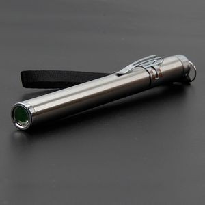 Stainless Steel LED Flashlight Pen Shaped Design With Metal Clip 6