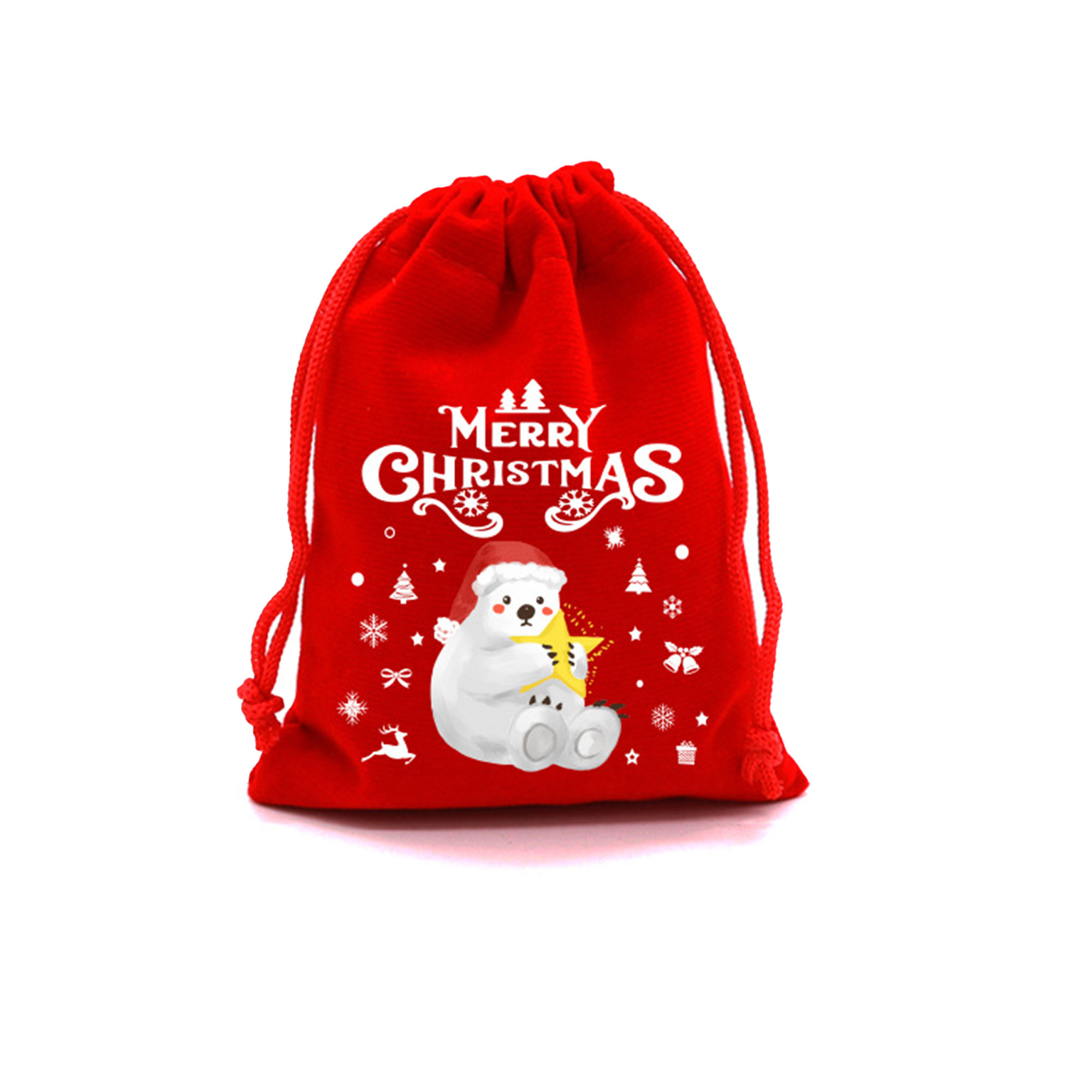 Velvet Christmas Drawstring Gift Bags 8