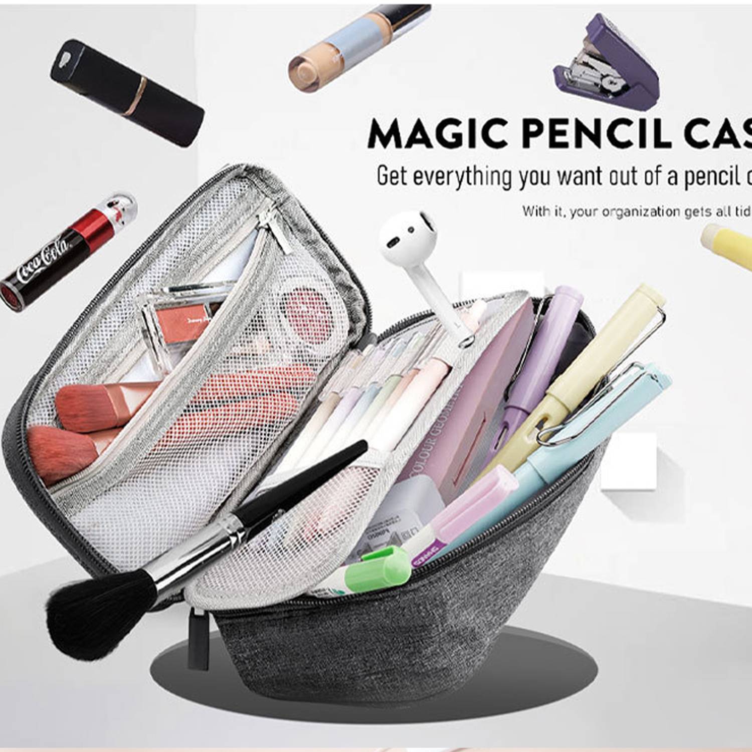 Large Pencil Pouch with Zipper Compartments 3