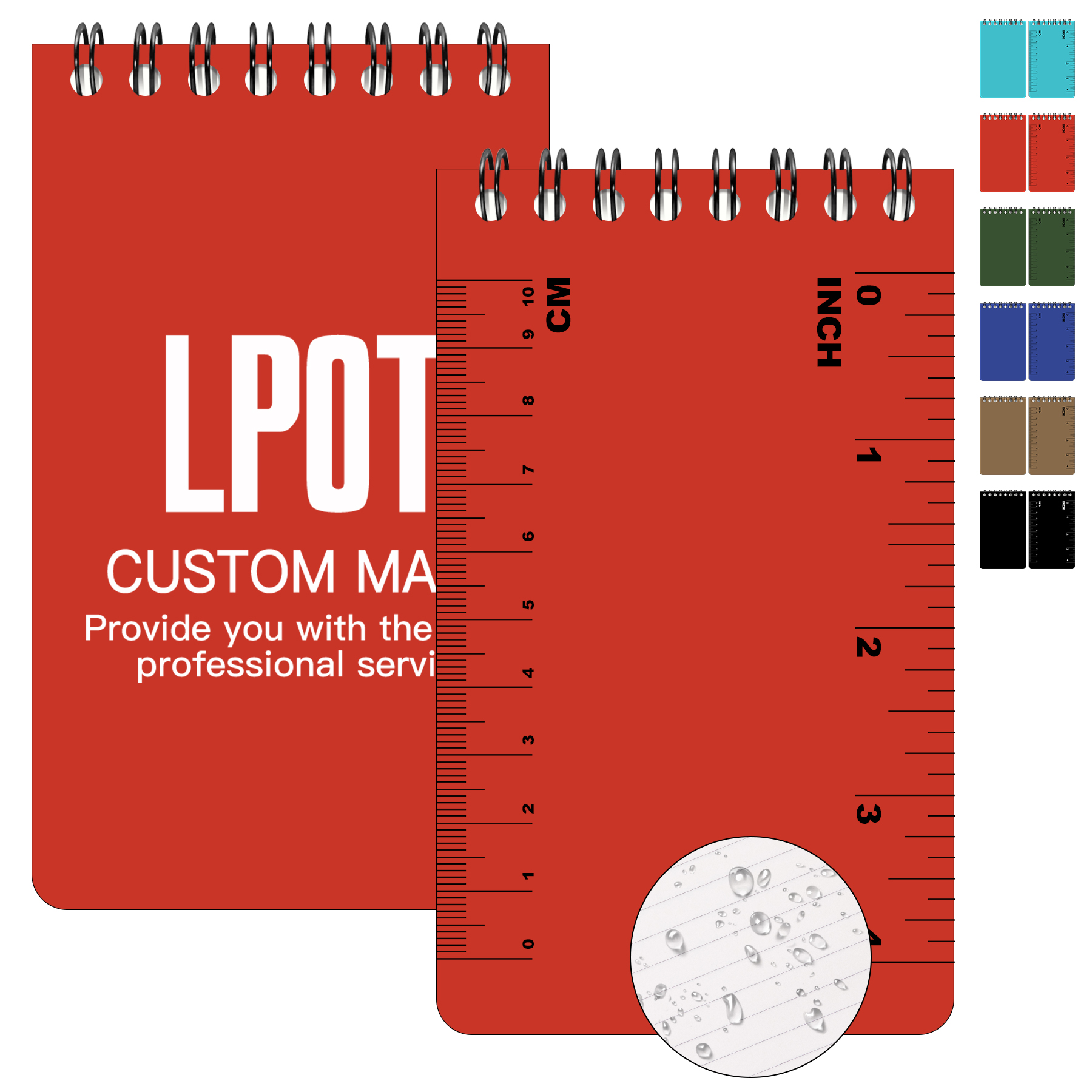 Portable Waterproof Mini Coil Notebook With Scale (50 Sheet ) 5