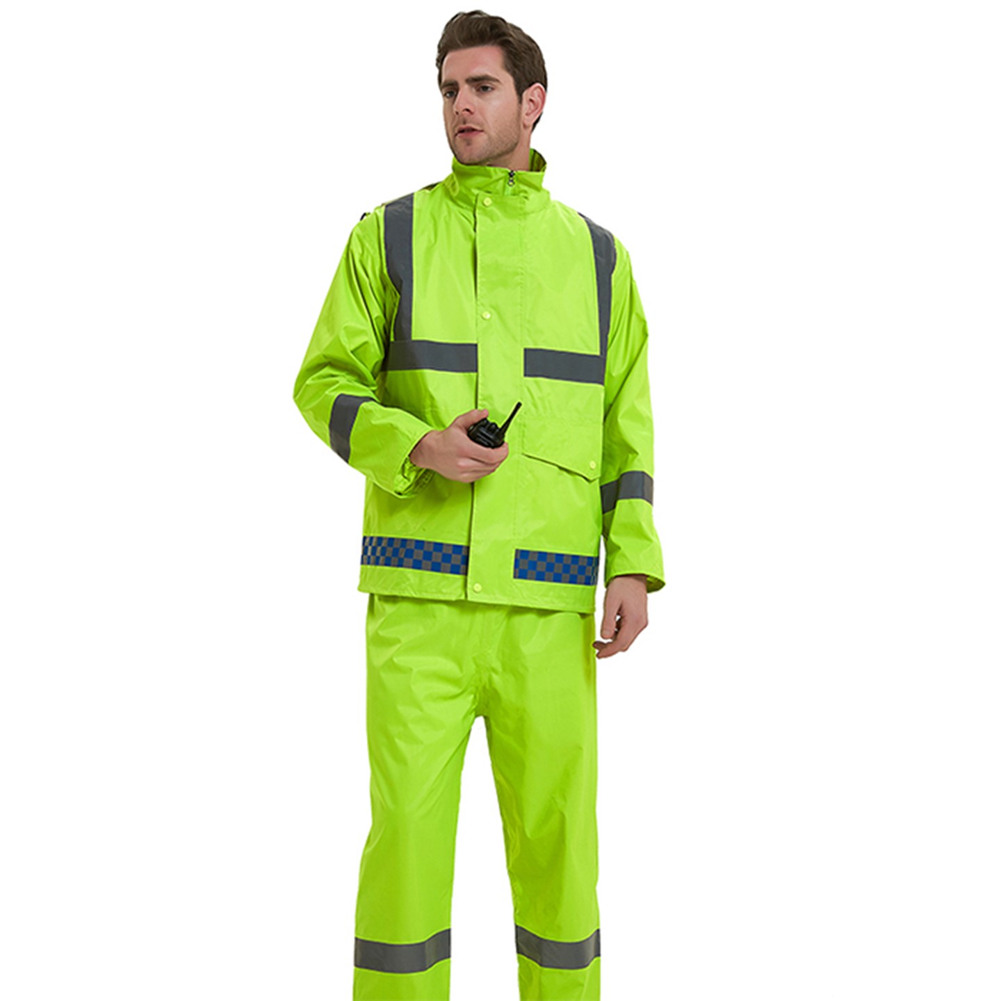 Reflective Safety Raincoat Set, custom jacket with logo imprint 4