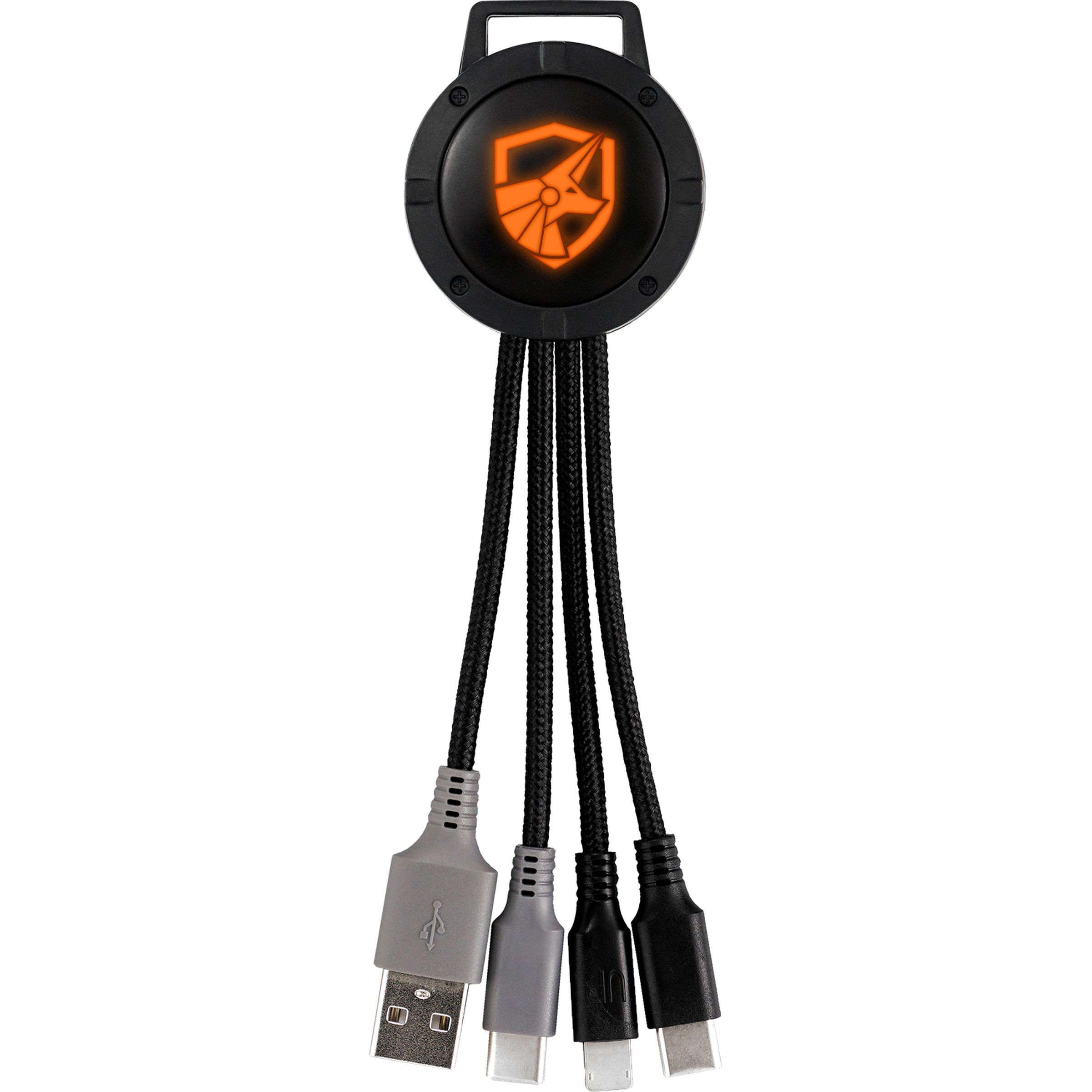 Light Up Color Two Tone Dual Input 3-in-1 Charging Cable 9