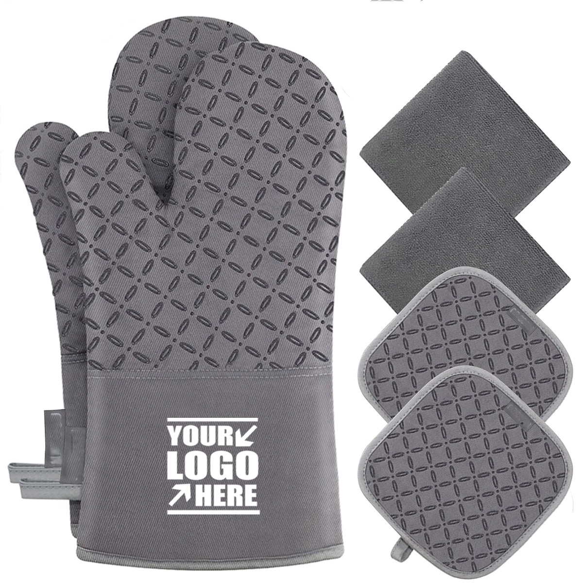 6Pcs Oven Mitts And Pot Holders With Non-Slip Silicone 4