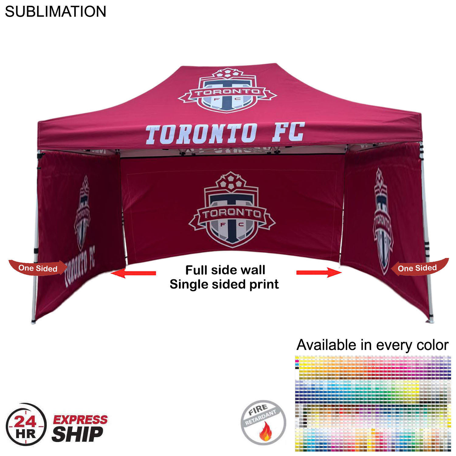 24Hr Express Ship - Full Side Wall for 10x15 Tent Kit, Sublimated, Single Sided Print 2