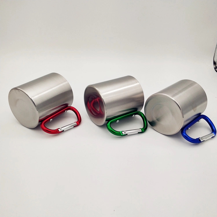 Custom Stainless Steel Coffee Mugs with Carabiner Handles 2