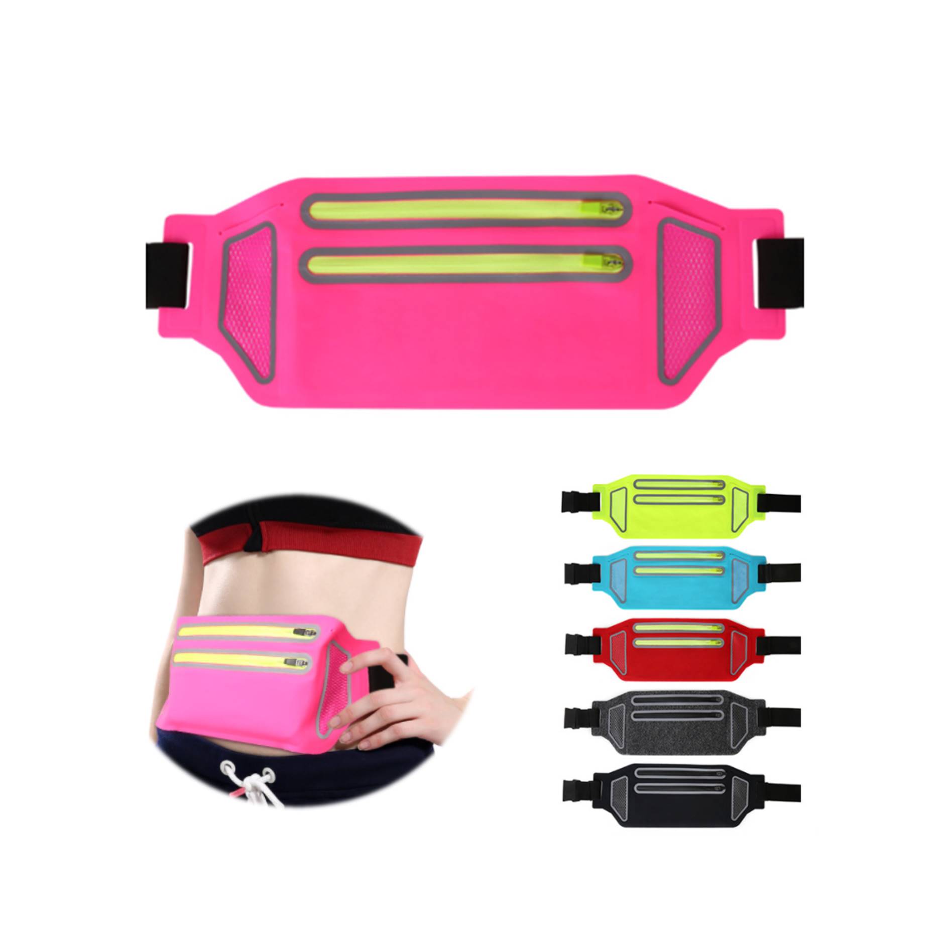 2-Zipper Mini Sport Waist Belt Fanny Pack 2