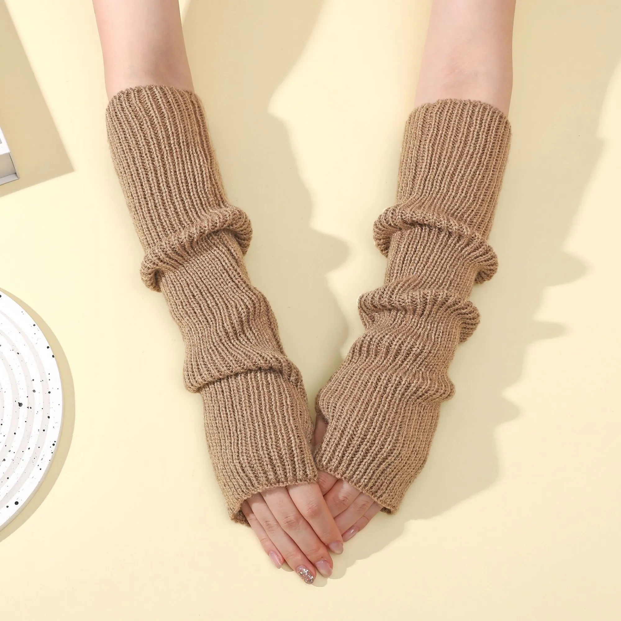 Long Fingerless Knit Winter Arm Warmers 24
