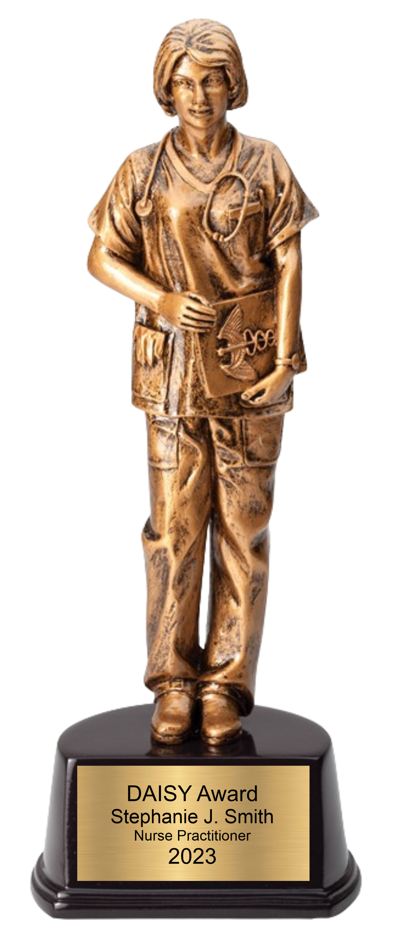 10" Premium Gallery Sculpture Golden American Hero Nurse Trophy Award 11