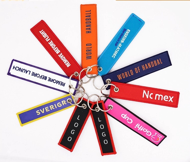 Custom Embroidered Woven Keychain 3