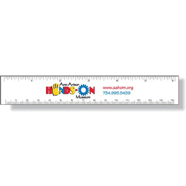 Stock Magnetic Ruler (1"x6.25"), Digital Full Colour, White Vinyl Topcoat