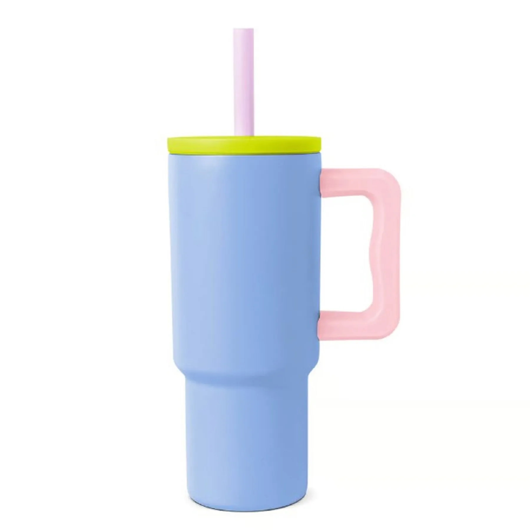 24 Oz. Stainless Steel Vacuum Tumbler with Handle & Straw 6
