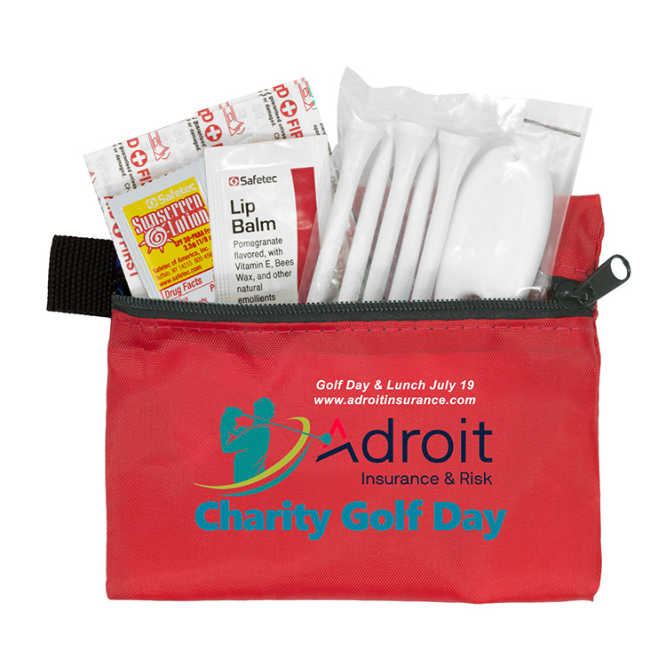 "DEL MONTE" 14 Piece Golf Kit Components inserted into Zipper Pack 15
