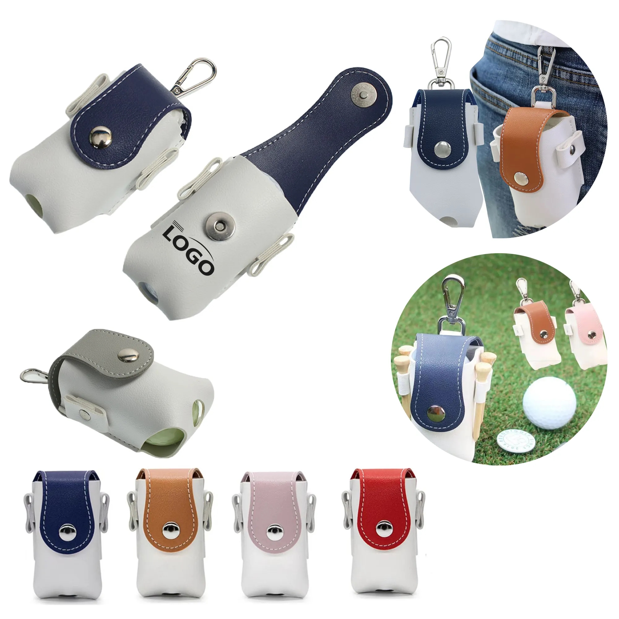 Leather Golf Ball Waist Bag 4