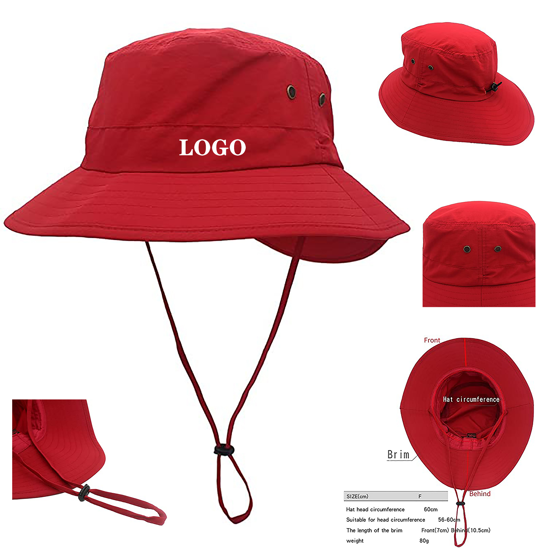 MOQ 50Pcs Foldable Polyester Bucket Hat W/Mesh 15