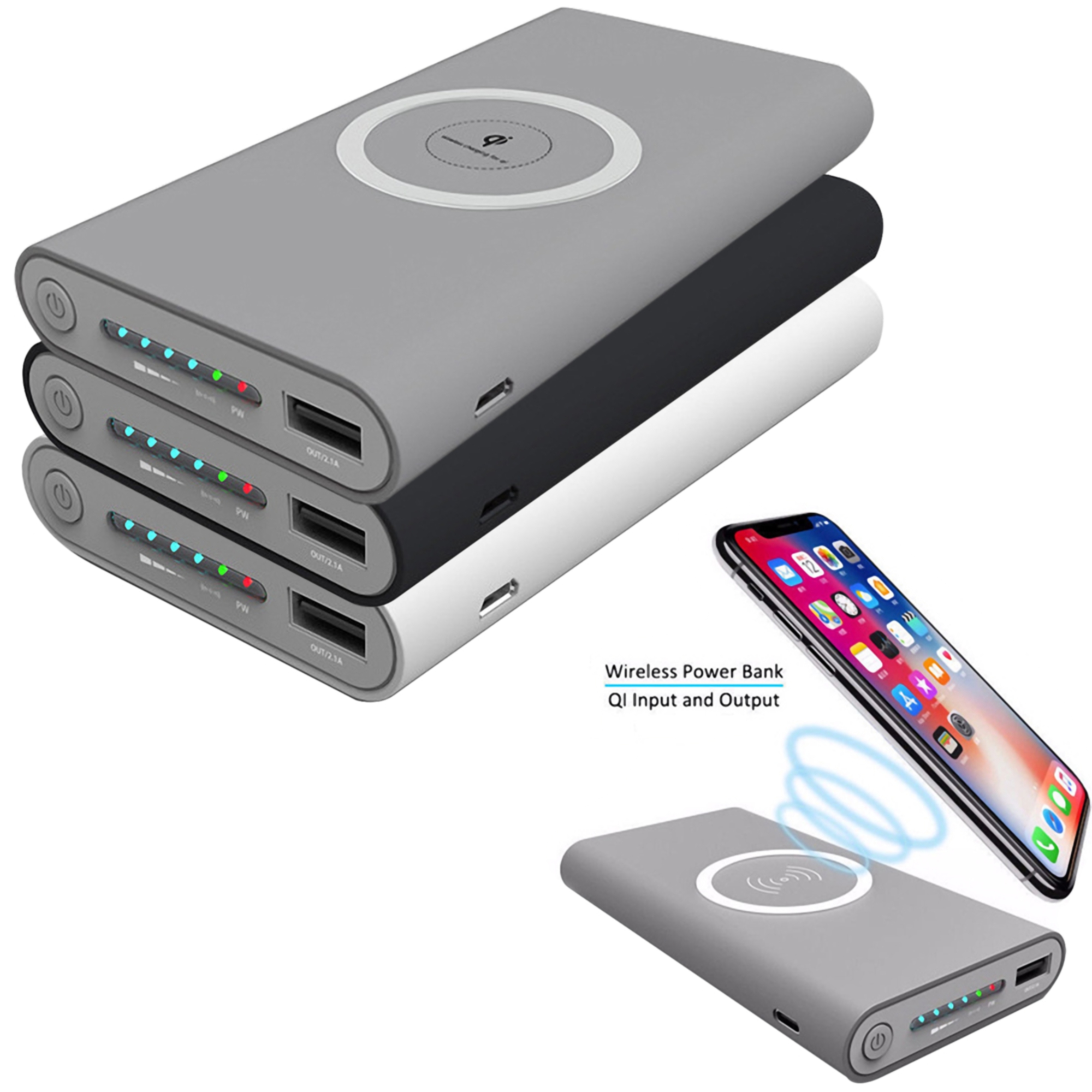 10,000 mAh Qi Wireless Power Bank