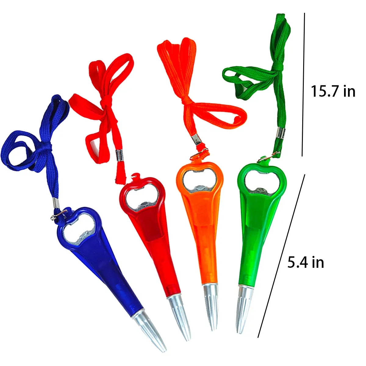 2 In 1 Beer Bottle Opener Ballpoint Pen W/ Lanyard Imprinted 5