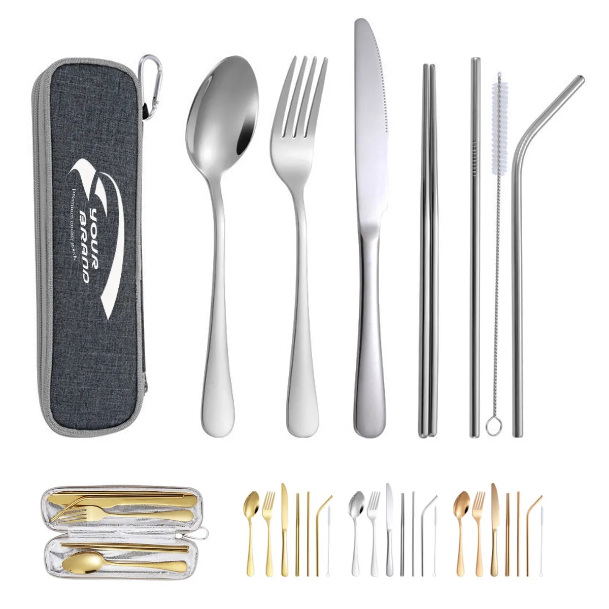 6-Piece Stainless Steel Outdoor Camping Cutlery Set Flatware 1