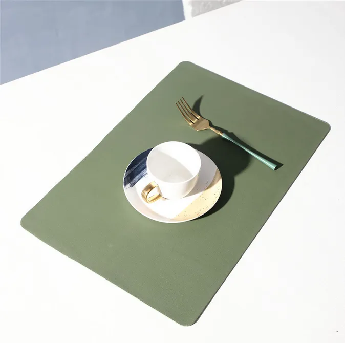 Waterproof Oil-proof Leather Sector Placemat 4