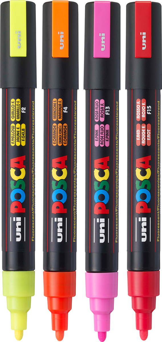 POSCA 4 Piece Neon Marker Set with Bag 33