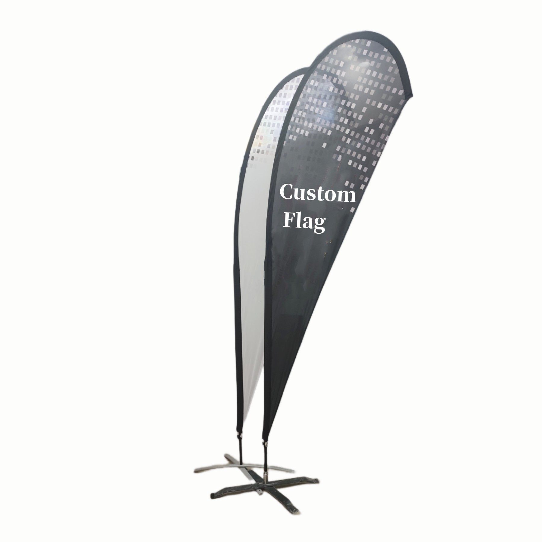 5.5' Single Reverse Portable Teardrop Banner w/ Hardware Set-Double Sided Graphic -Full Color 4