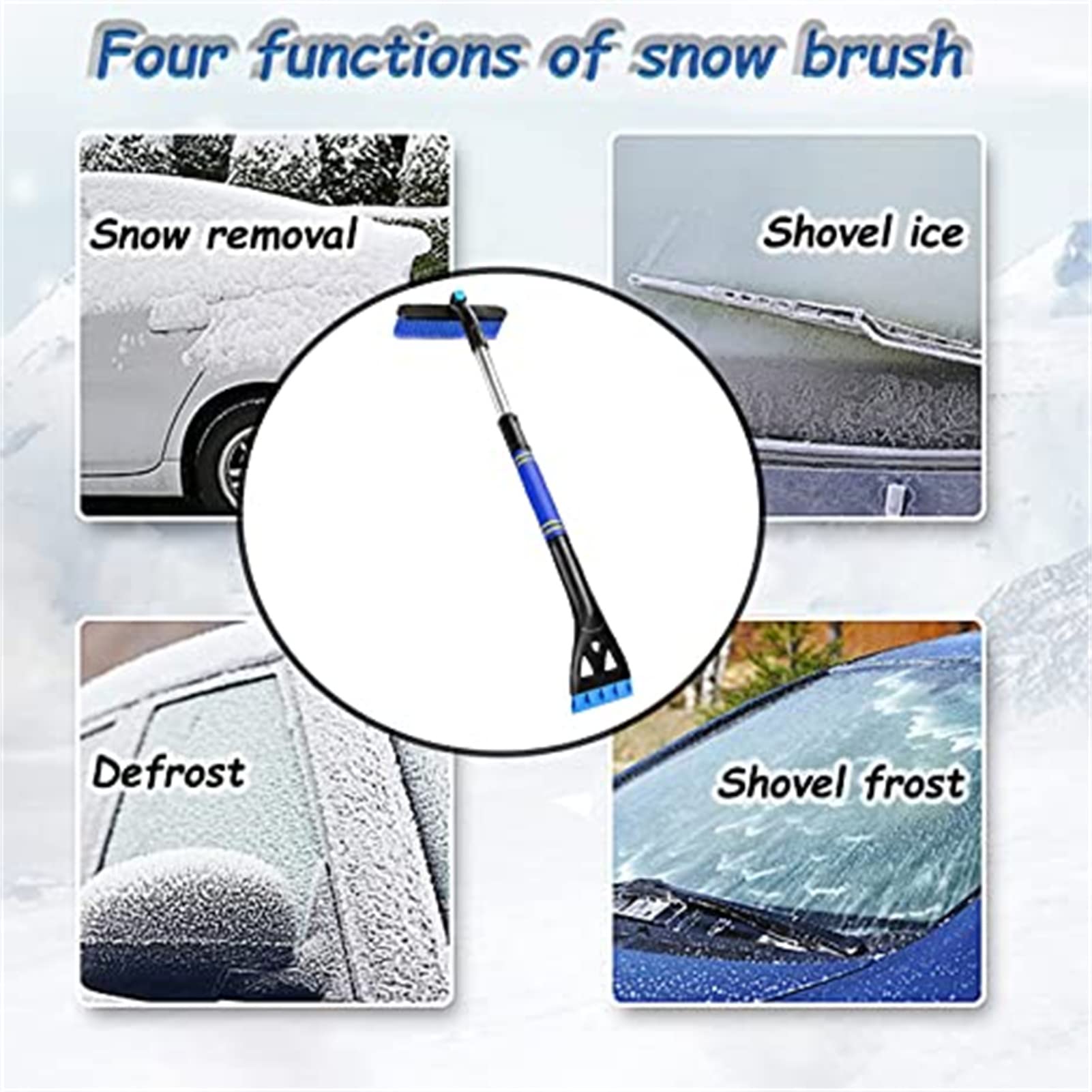 3 in 1 Detachable Ice Scraper Snow Brush 7