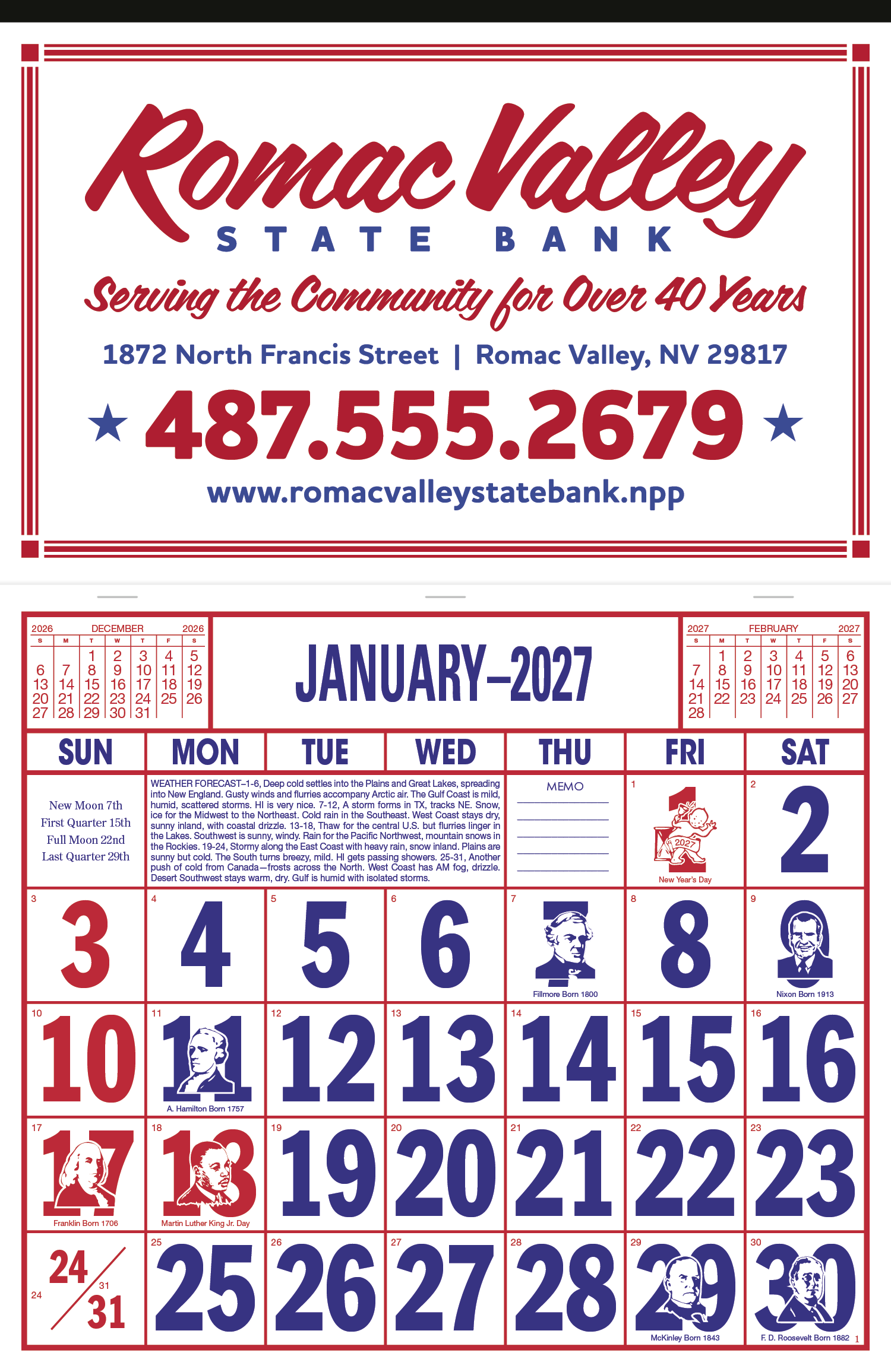 Skinner & Kennedy® Apron Style Calendar 32