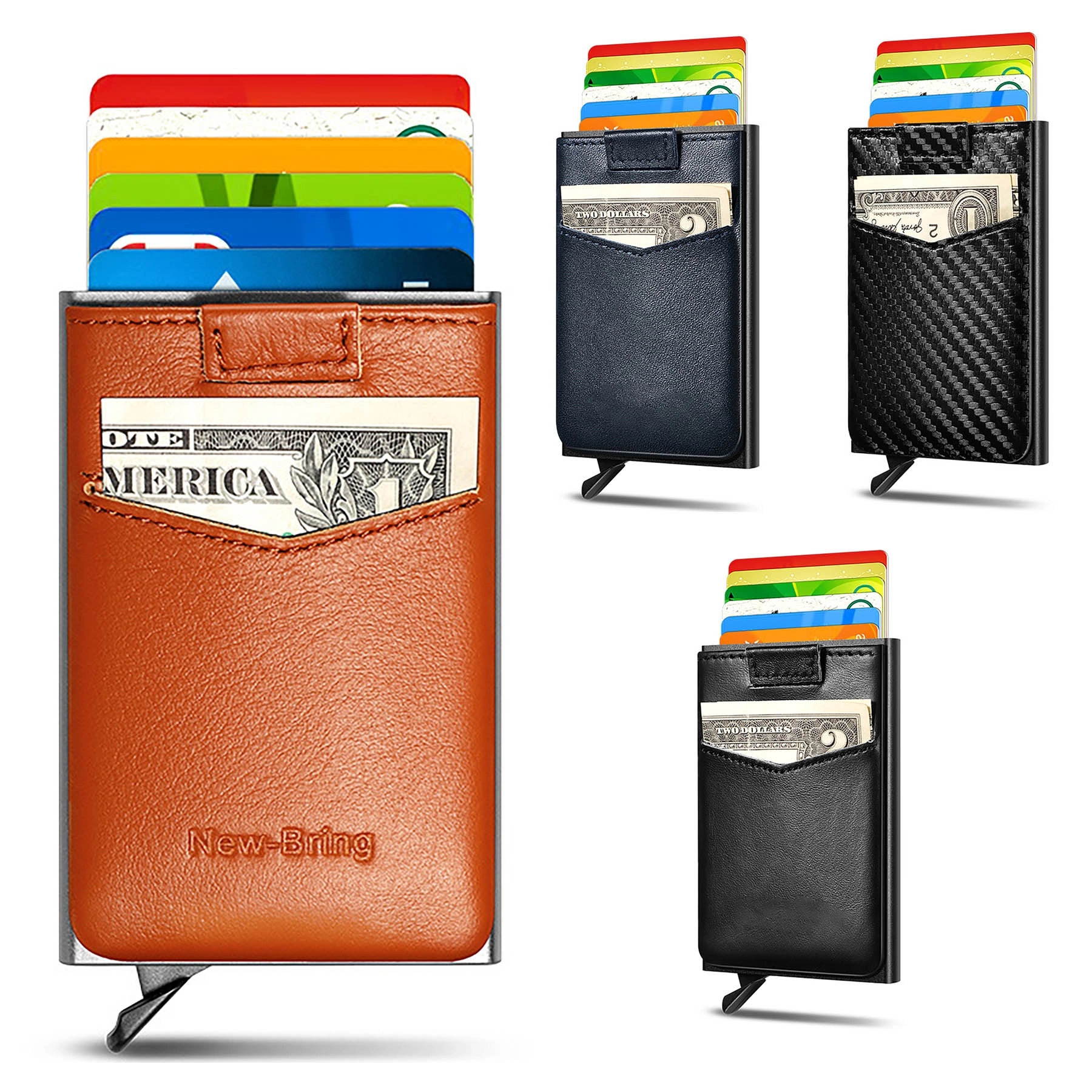 Leather Lining Rfid Blocking Credit Card Holder 2