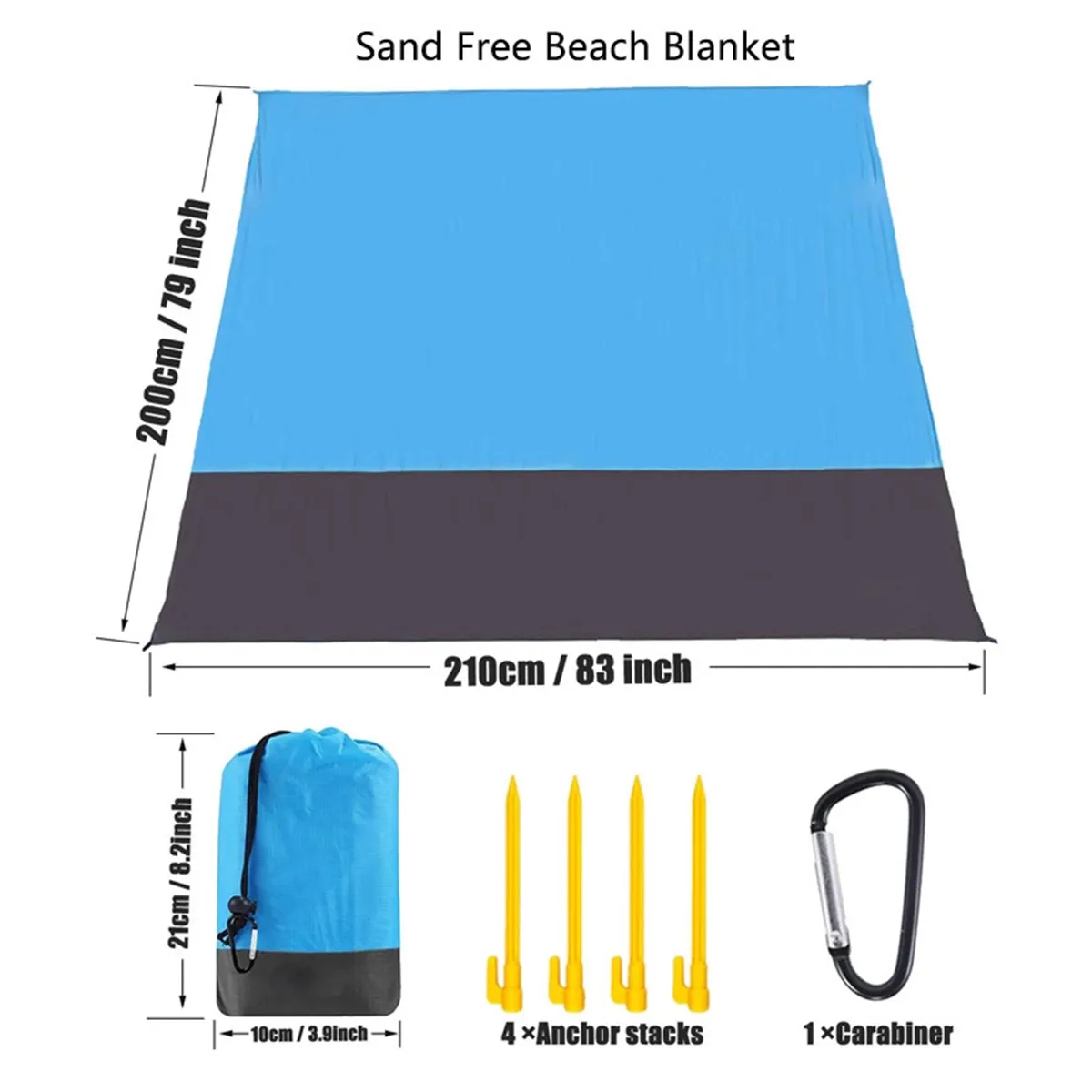 Foldable Beach Mat Lightweight Outdoor Picnic Blanket Pad 2