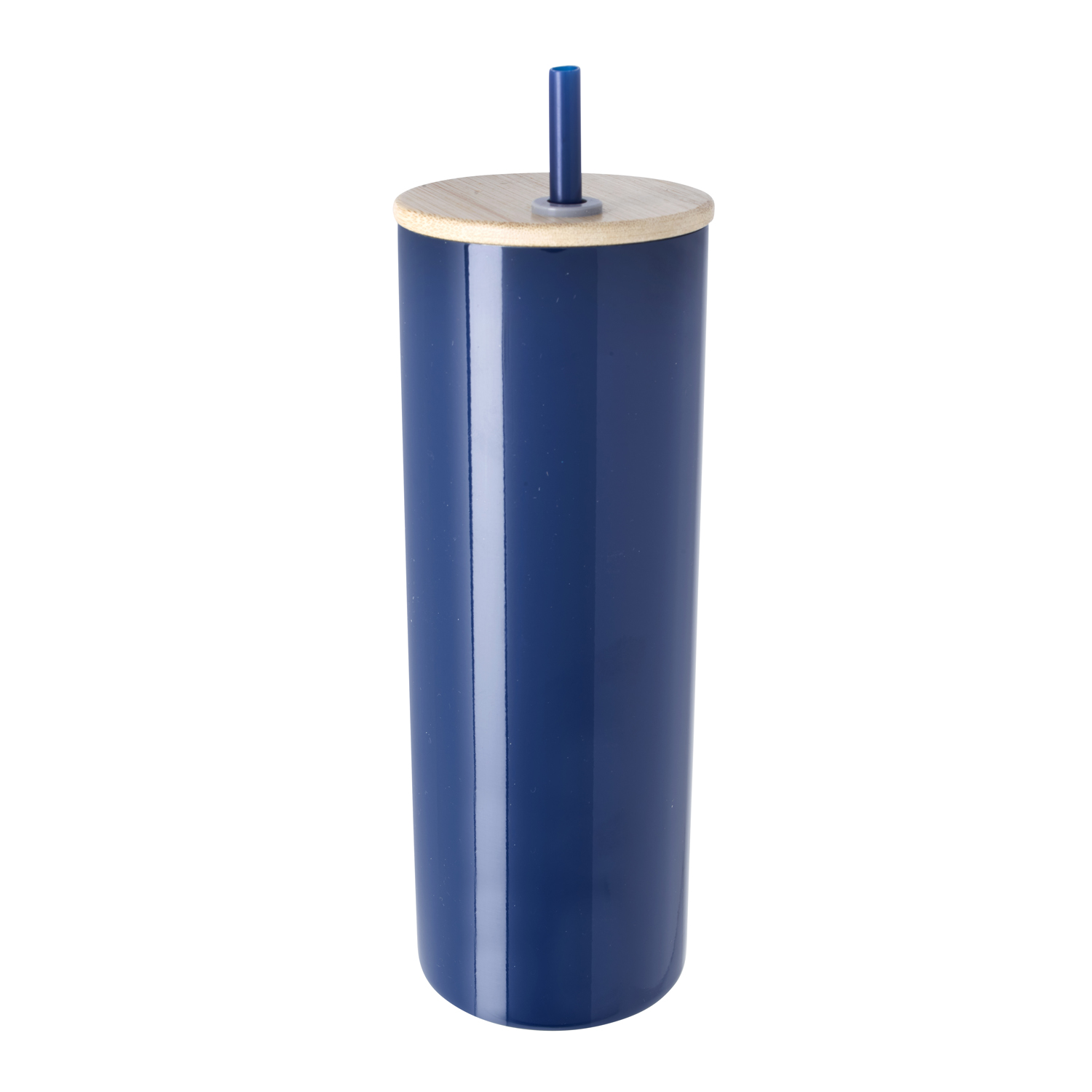 Double-Wall Stainless Steel Tumbler with Bamboo Lid and Straw 20 oz
