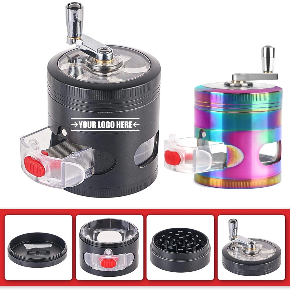 Aluminum 4-Layer Zinc Alloy Grinder With Handle 1