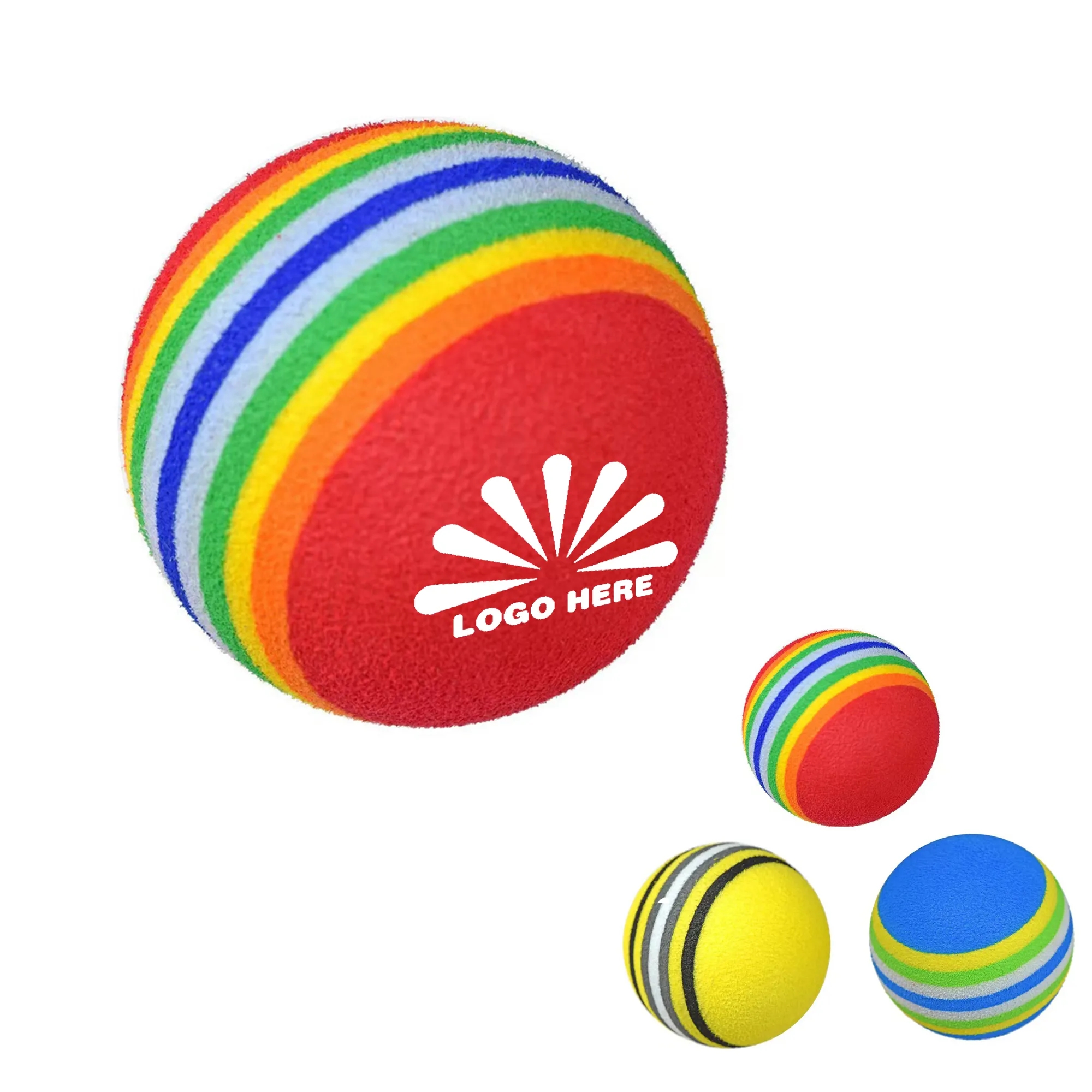 Golf Rainbow Foam Ball With Customizable Logo 1