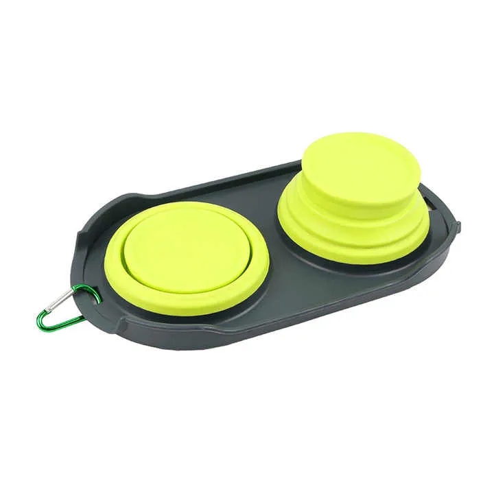 Pets Double Bowl Collapsible Travel Feeder 5