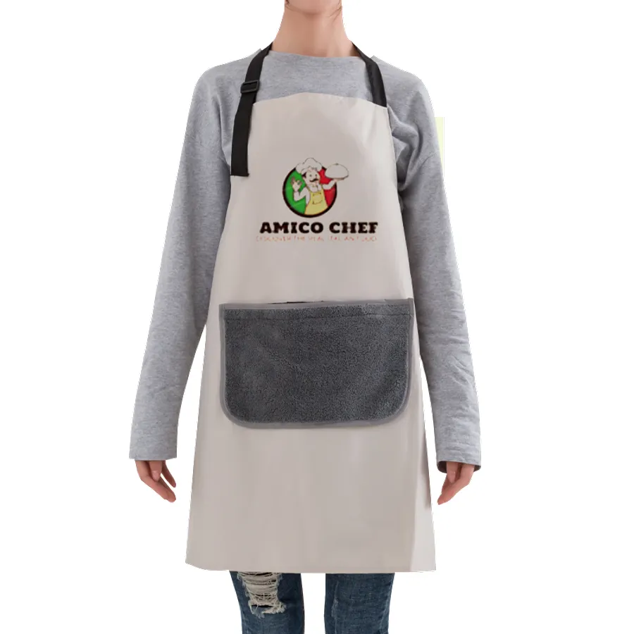Floral Apron with Hand Wiping Pocket 7