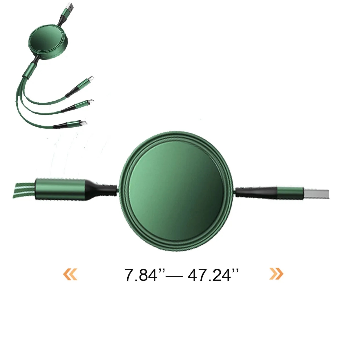Portable Multi 3 In 1 Retractable USB Fast Charging Cable 4