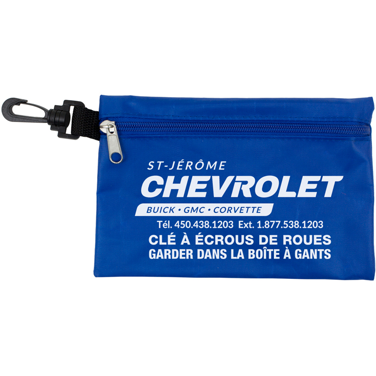 Zipper Pouch w/ Hook (7 1/2"x5") Spot Colour Imprint